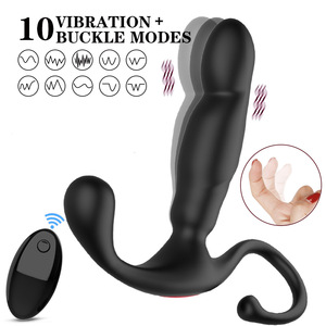Carga <span class=keywords><strong>Black</strong></span> Warrior Silicona Masajeador de próstata Botón de enchufe Vibración Producto sexual más seguro Tapón anal posterior - Product Image 5