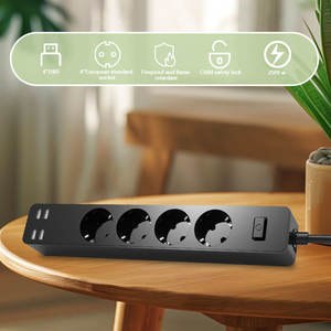 Regleta de alimentación estándar de la UE, puertos USB, toma de corriente con salidas de 3AC y 4 cables de extensión blancos, 10 tomas, cable de extensión de 1,5 m - Product Image 6