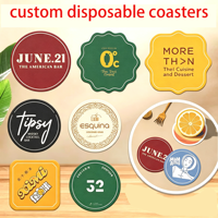 Sous-verres en papier personnalisés avec logo pour les cafés, tapis absorbants pour boissons avec impression haute définition