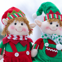 Nouvel an décor de noël rouge et vert en peluche elfe jouet poupées longues jambes décorations pour la maison