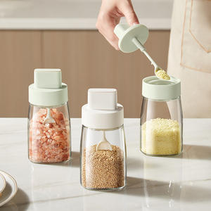 Tarro de especias Hy-13 con cuchara, recipiente hermético a prueba de humedad para condimentos sólidos, para uso en la cocina - Product Image 3