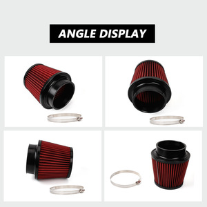 Filtre à air conique rouge 100 mm haute performance pour mise à niveau automobile avec collier de serrage - Product Image 5