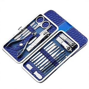 Professional Luxurious <b>Manicure</b> Pedicure Stainless Steel 18-in-1 Grooming <b>Kit</b> Nail Clippers Scissors for Thick Nails Portable - Product Image 6