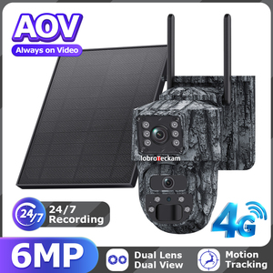 กล้องรักษาความปลอดภัยเซลลูลาร์ 4G LTE กล้องรักษาความปลอดภัยพลังงานแสงอาทิตย์ไวไฟกลางแจ้งไร้สายพร้อมซิมการ์ดสีรุ่นกลางคืนการตรวจจับการเคลื่อนไหว - Product Image 2