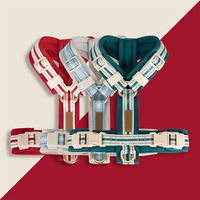 Harnais pour chien de luxe haut de gamme en polyester, forme H, simple et solide, personnalisé, ergonomique, réglable, rembourré, anti-traction, pour grands chiens et chats