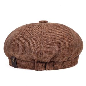 Casquettes de lierre à rayures de style décontracté pour hommes Béret octogonal - Product Image 4