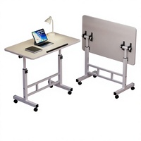 Bureau debout convertible en métal réglable en hauteur, pliable, pour ordinateur, étude, table pour ordinateur portable, pour lit