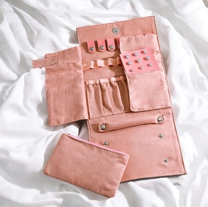 Wholesale Custom logo New Style Pu Grey Earring Jewelry Bag Large Capacity Necklace <b>Ring</b> <b>Storage</b> Packaging Jewelry Bag - Product Image 5