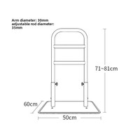 Barre d'appui mobile au sol pour lit, réglable en hauteur, pour aider à se lever ; Garde-corps adapté aux personnes âgées KY-1511 Garantie à vie