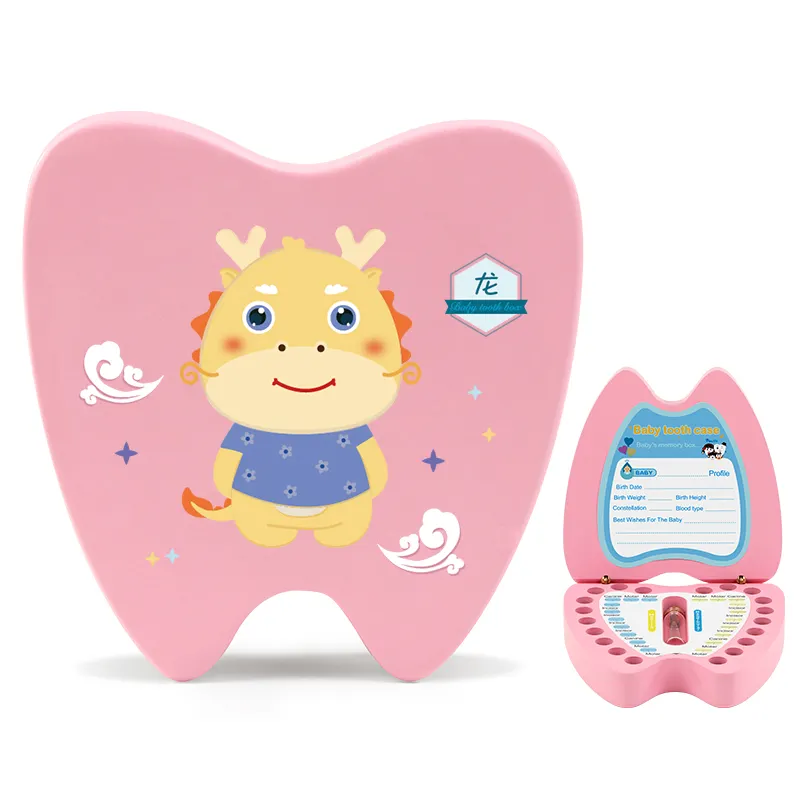 Il nuovo giocattolo di legno di design i bambini sono la collezione di capelli che cambiano i denti del bambino Memorial boy girl denti commemorano la scatola