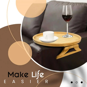 <b>Tray</b> Practical Snack <b>Tray</b> for Remote Control Drink Snacks New <b>Storage</b> <b>Tray</b> Table Armrest Clip-On Natural Small Tool - Product Image 3
