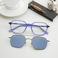 Nouveauté Lunettes de vue unisexes à clipser Multifonction Lunettes à clipser en gros Lunettes en acétate Cadres de lunettes à clipser Lunettes à clipser