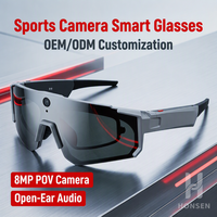 Lunettes intelligentes V06 avec caméra 4K, protection UV, traduction en temps réel, étanchéité IP54, commande vocale pour les sports de plein air
