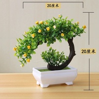 Plante verte artificielle T-427 chaude en pot en plastique verdure bonsaï arbre pour décor de bureau à domicile