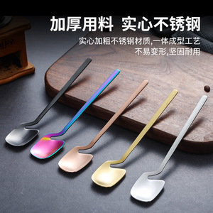 Stainless Steel Spoon 304 Coffee Ice Korean Style Fashion Cutlery Solid Color Child Use Hand Wash Only - Product Image 4