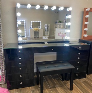 Bàn trang điểm với gương và đèn bàn trang điểm với ngăn kéo lớn 3 chế độ chiếu sáng điều chỉnh độ sáng cho phòng ngủ - Product Image 5