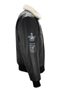 Custom 100% Genuine Black Milled Leather Men’s <b>Jacket</b> With White Fur Trim Durable Finish YKK Zipper Private Label OEM/ODM - Product Image 3