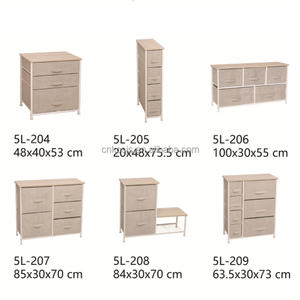 Tocador de tela 4 cajones de almacenamiento marco resistente dormitorio tocador muebles Precio Justo cómoda - Product Image 2