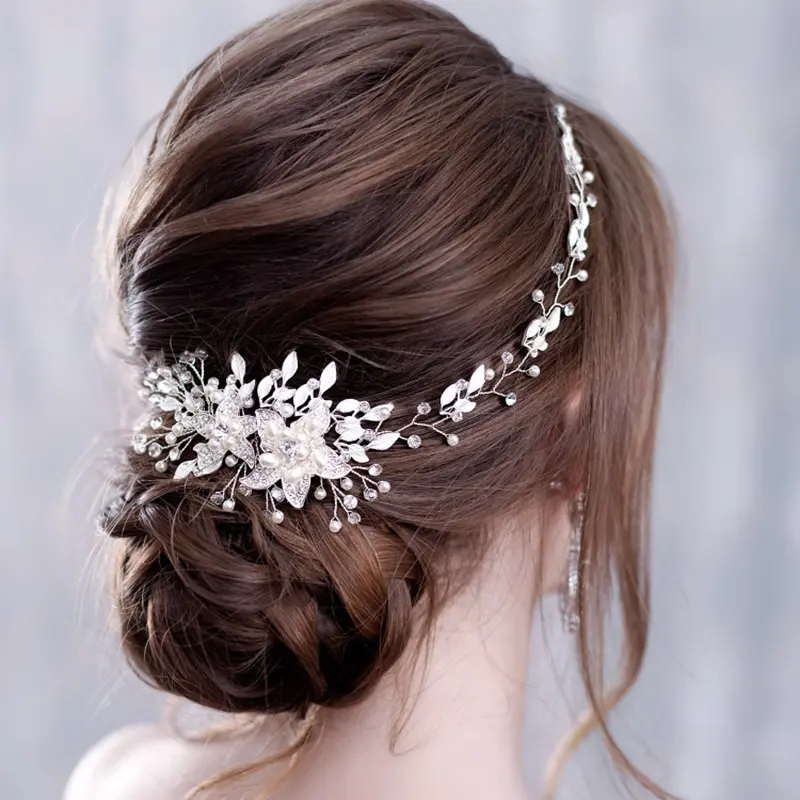 European-style Bridal Headwear Gold and Silver Rhinestone Alloy Handmade Hot-selling Jewelry Bride Wedding Hair Accessories