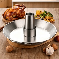 Poêle à rôtir pour poulet et wok à légumes en acier inoxydable 430 épaissi, anti-rouille, résistant au four, avec double poignée