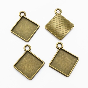 Duplo Loops Conector Pingente Cabochons Configurações Base Em Branco - Product Image 5