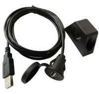Cable de Extensión USB 2.0 Macho-Hembra de 1m, Cable de Montaje Empotrado para Tablero de Auto, Trenzado, PVC, Impermeable, para Escáner de Computadora