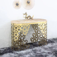 Moderne Simple Table Console De Luxe Table D'appoint Marbre Or En Acier Inoxydable Hall D'entrée Personnalisé Maison Meubles De Salon