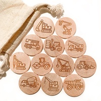 Jouets de jeu de mémoire personnalisables au design unique, jetons de récompense pour enfants, ensemble de jetons en bois
