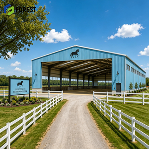 Pavillon d'équitation automatique à grande portée, en acier préfabriqué résistant aux intempéries, pour arène équestre - Product Image 1