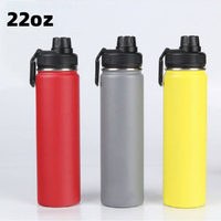 Frasco deportivo de Vacío Térmico de doble pared de 12oz, termo ecológico de acero inoxidable, botella minimalista de plástico para la escuela