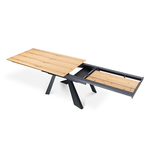 <span class=keywords><strong>Table</strong></span> à manger extensible en <span class=keywords><strong>bois</strong></span> massif de chêne de style rustique de <span class=keywords><strong>haute</strong></span> qualité pour salle à manger, restaurant - Product Image 5