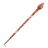 Rétro Mode Femmes Queue De Cheval Épingle À Cheveux Peinture À L'huile Calla Lily 15cm Cheveux Fourches Strass Fleur Coloré Bâton De Cheveux