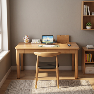Wood <b>Study</b> <b>Desk</b> with Bookshelf Storage for Kids Bedroom Home Office Furniture Set - Product Image 4