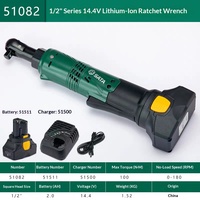 Clé à cliquet électrique sans fil SATA 51080/51081/51082 1/4-3/8-1/2 pouces 10,8 V, couple maximal 100 Nm, avec deux batteries et chargeur