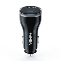 Cargador de Coche SUNDA 51W con Pantalla Digital, Cargador de Encendedor de Cigarrillos de Doble Puerto, Adaptador de Cargador USB-A+Tipo C
