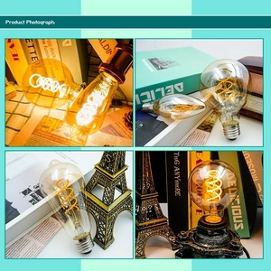 <span class=keywords><strong>Ampoule</strong></span> <span class=keywords><strong>LED</strong></span> Edison à <span class=keywords><strong>filament</strong></span> spiralé rétro E27 E14 4W AC220V en verre C35 G45 T45 A60 ST64 T225 G80 G95 G125 Lampe décorative vintage - Product Image 4