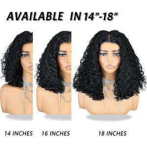 Peluca de Cabello Humano con 300% de Densidad y Puntas en Espiral, Peluca Bob con Frente de Encaje 13x4 Pre-Desplumada, Peluca Brasileña con Frente de Encaje y Nudos Pequeños - Product Image 6