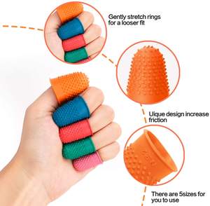 ปลอกยางซิลิโคนหนาสำหรับใช้ในสำนักงานมีหลายสีโลโก้ตามสั่งสำหรับการนับเงินการเขียน - Product Image 2