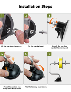 Enrouleur <span class=keywords><strong>de</strong></span> ligne <span class=keywords><strong>de</strong></span> pêche portable avec ventouse réglable pour la pêche à la mouche - Product Image 3