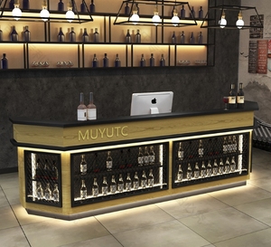 Comptoir de bar de restaurant de boîte de nuit de stockage <span class=keywords><strong>multicouche</strong></span> rond blanc de conception contractée à vendre - Product Image 1