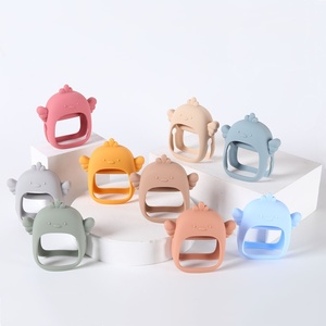 Mordedor de silicona al por mayor para bebés, mordedor de mano con diseño de animales, juguete masticable para recién nacidos, regalo para bebés - Product Image 1