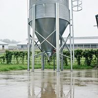 Nouveau silo en matériau galvanisé pour l'élevage de bétail et de volailles, capacité de 14 à 60 tonnes, facilement assemblable