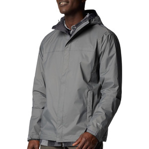 <b>Men</b> Waterproof <b>Jacket</b> Outdoor Windproof Hooded Rain Coat Lightweight Polyester <b>Jacket</b> for Hiking Travel Camping Daily Wear - Product Image 1