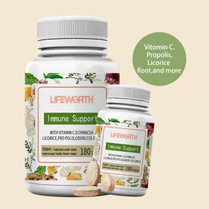 LIFEWORTH 면역 지원 비타민 엘더베리 비타민 C 에키나시아 올리브 잎 골든씰 강력한 면역 부스터 캡슐