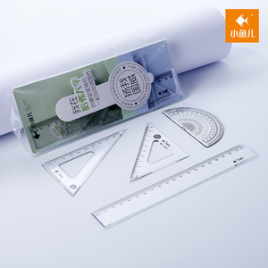 Juego de Reglas Transparentes Little Fish 1203, 4 Piezas, 20 cm, Herramientas de Matemáticas, Kit de Geometría para Estudiantes - Product Image 3