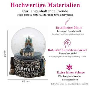 Bola Salju Kaca 65mm Ramah Lingkungan, Lukisan Tangan, Suvenir Hadiah, Resin 3D Bangunan Turis, Gerbang Denburg Munich - Product Image 3
