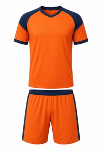 Conjunto de Camiseta de Fútbol para Hombre, Manga Corta, Cuello en V, Degradado Azul y Blanco, Absorbe la Humedad, 100% Poliéster, Corte Regular para Adultos - Product Image 3