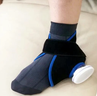 Sac de glace réutilisable portable et écologique chaud/froid avec sangle de fixation pour le soulagement des douleurs à la cheville et au poignet – Ensemble de thérapie enveloppante
