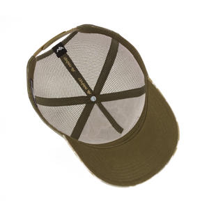Fabricante de gorras de camuflaje con transferencia de calor personalizada, gorra de camionero de 5 paneles, sombrero de malla de ala curva, parche bordado OEM ODM para exteriores - Product Image 6