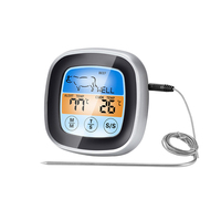 Termometer daging BBQ layar sentuh Digital, baca instan termometer panggang makanan untuk memasak/memanggang dengan waktu